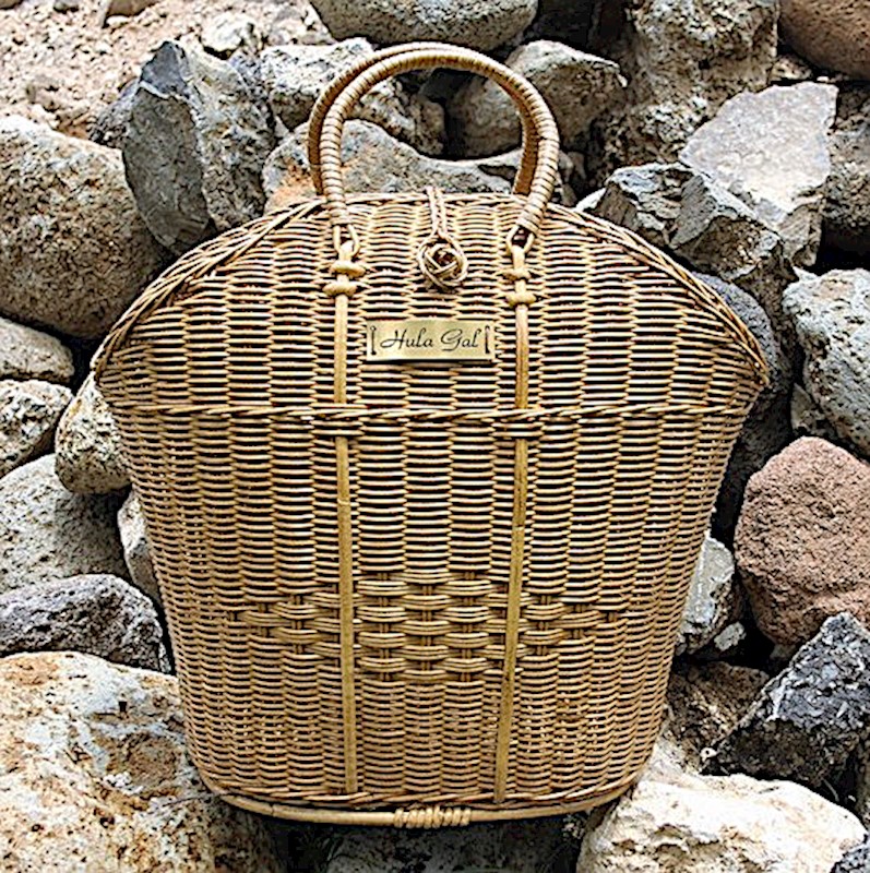 4 Weaved Buri Gift Tote Bags Hawaiian Basket Storage Hawaii Hula Supply 7"x5"x2" 