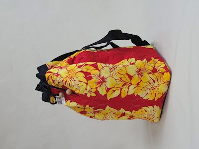 Hawaiian Quilted Backpack Tote with Drawstring Yellow with Red Hibiscus Hawaiian Quilt Tote Bag - Etsy main image 3