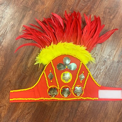 Ready Made Costume:  Red/Yellow Headpiece                                  